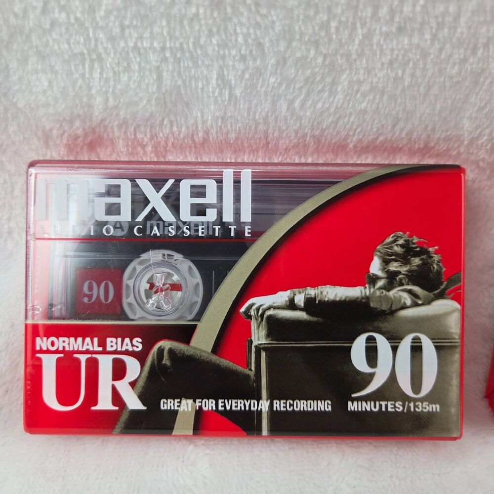 New MAXELL Normal Bias UR 90 Min Audio Cassette Tapes Lot of 2 Sealed - Picture 2 of 4
